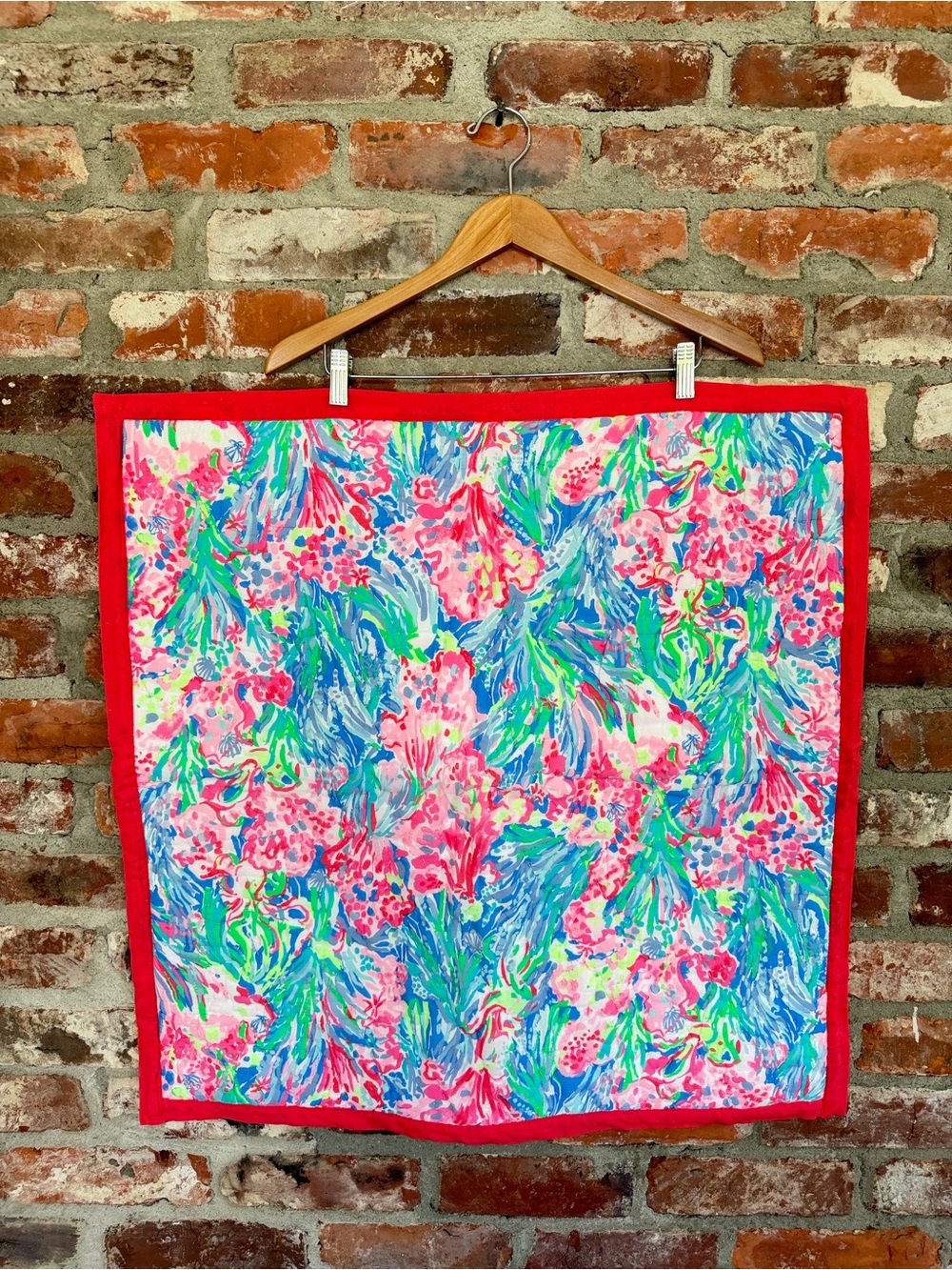 Pottery Barn Lilly Pulitzer Fan Sea Pants Reversible Euro Sham 26x26
